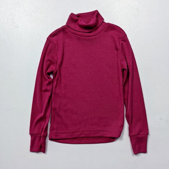 Vintage Dobie Turtleneck Shirt Girls Size 2T Magenta Long Sleeve Basic Layering - Picture 1 of 3
